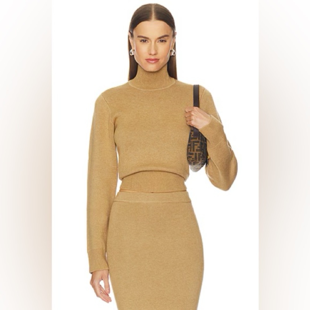 HELSA Women's Camel Turtleneck Sweater